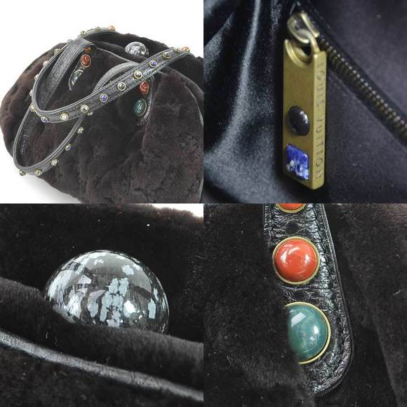 Louis Vuitton Cabochon Demi Lune Mink Fur Leather Handbag Brown - Picture 5 of 5